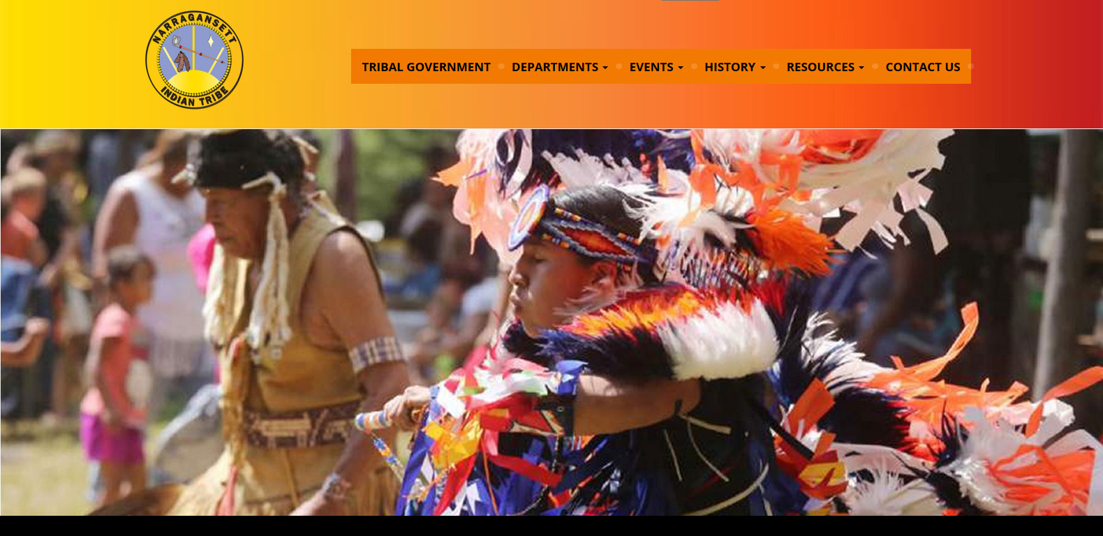 Graphic for Narragansett Indian Tribe website homepage.